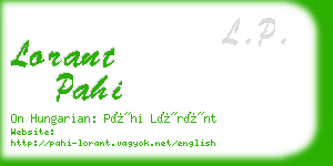 lorant pahi business card